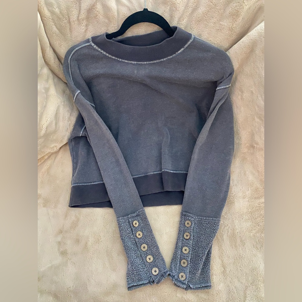 Free people, charcoal, gray sweater top